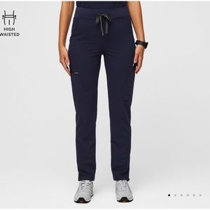 FIGS Yoga High Waist Skinny Scrub Pant - Regular Length, Navy